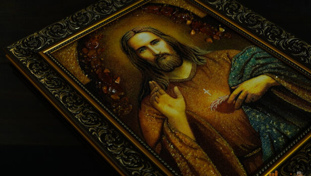 Bernsteinbild – Segnender Jesus (3)