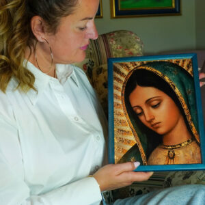 Antlitz Unserer Lieben Frau von Guadalupe - Digitaler Golddruck (Blau Rahmen) - Image 5