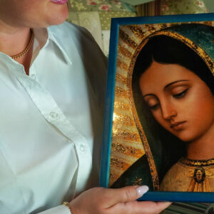 Antlitz Unserer Lieben Frau von Guadalupe - Digitaler Golddruck (Blau Rahmen) - Image 9