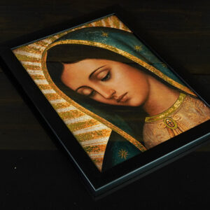 Antlitz Unserer Lieben Frau von Guadalupe - Digitaler Golddruck (Schwarz Rahmen) - Image 4