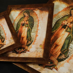 Golddruck Unsere Liebe Frau von Guadalupe – (A5 Format, Bronzerahmen) - Image 13