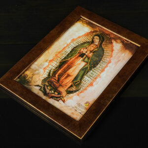 Golddruck Unsere Liebe Frau von Guadalupe – (A5 Format, Bronzerahmen) - Image 5