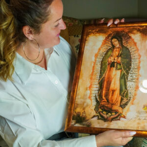 Golddruck Unsere Liebe Frau von Guadalupe – (A3 Format, Bronzerahmen) - Image 10