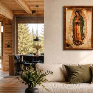 Golddruck Unsere Liebe Frau von Guadalupe – (A3 Format, Bronzerahmen) - Image 14