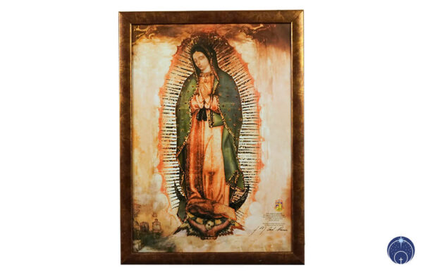 Golddruck Unsere Liebe Frau von Guadalupe – (A3 Format, Bronzerahmen) (5)