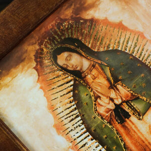 Golddruck Unsere Liebe Frau von Guadalupe – (A5 Format, Bronzerahmen) - Image 7