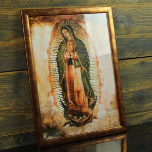 Golddruck Unsere Liebe Frau von Guadalupe – (A3 Format, Bronzerahmen) - Image 3