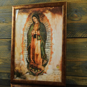 Golddruck Unsere Liebe Frau von Guadalupe – (A3 Format, Bronzerahmen) - Image 4