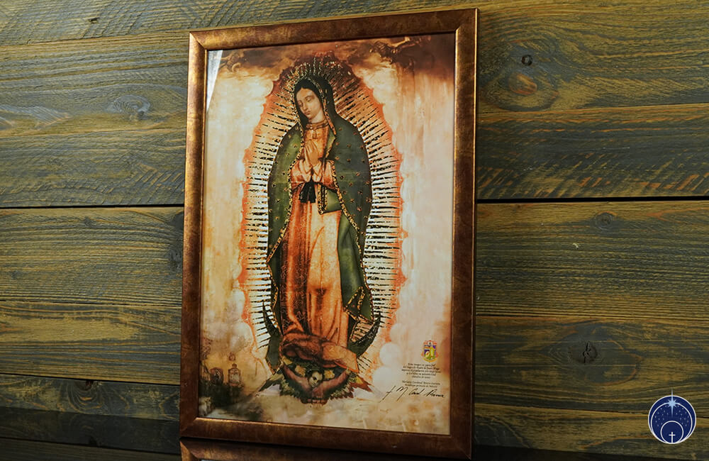 Golddruck Unsere Liebe Frau von Guadalupe – (A3 Format, Bronzerahmen) (7)