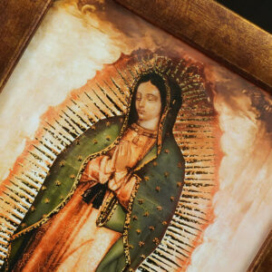 Golddruck Unsere Liebe Frau von Guadalupe – (A5 Format, Bronzerahmen) - Image 9