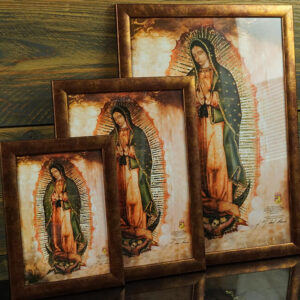 Golddruck Unsere Liebe Frau von Guadalupe – (A5 Format, Bronzerahmen) - Image 12