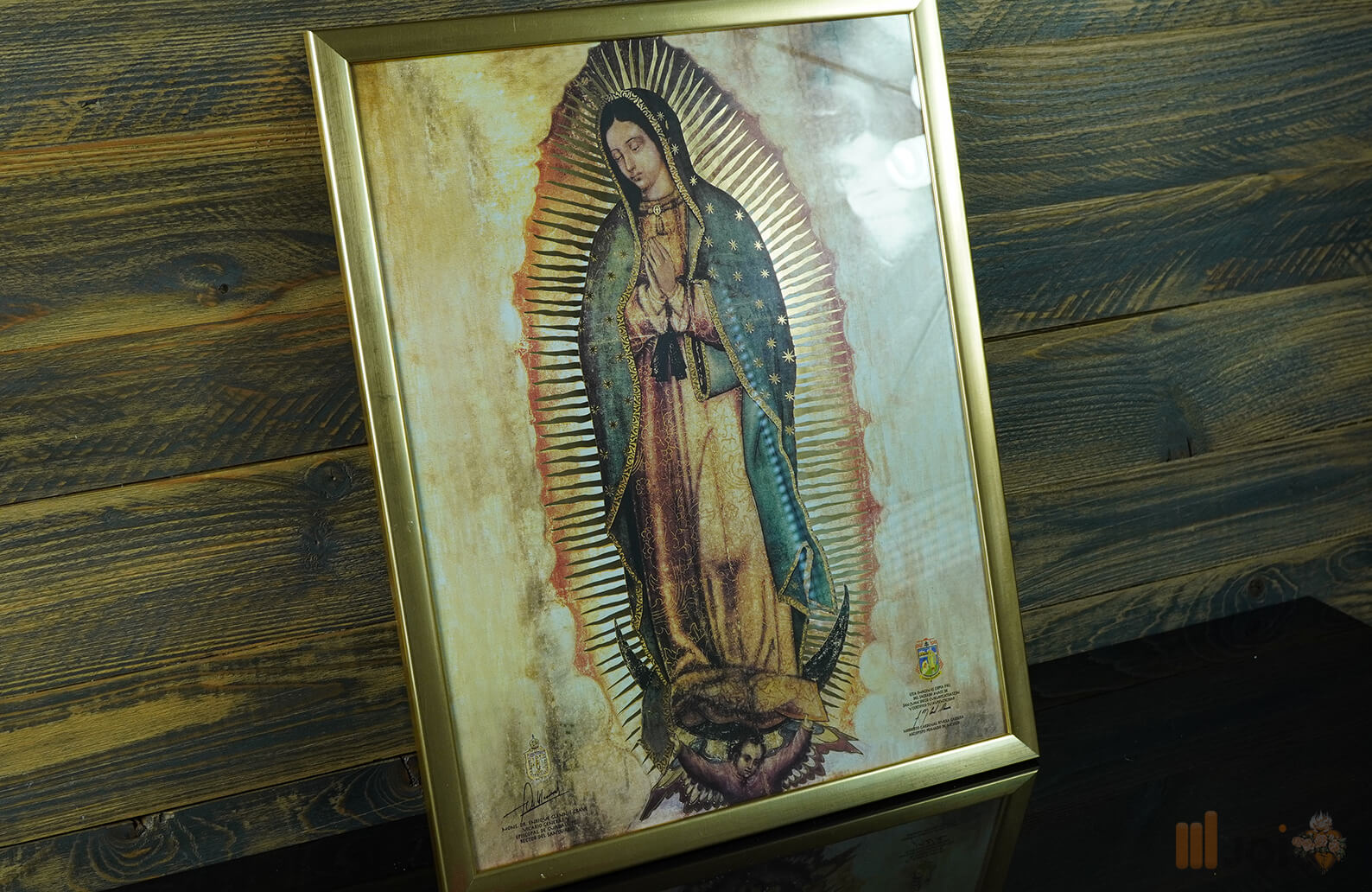 Golddruck Unsere Liebe Frau von Guadalupe – (A3 Format, Goldenrahmen) (1)
