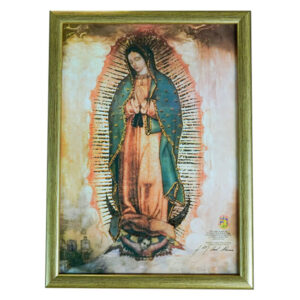 Golddruck Unsere Liebe Frau von Guadalupe – (A3 Format, Goldenrahmen)
