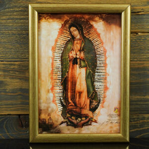 Golddruck Unsere Liebe Frau von Guadalupe – (A5 Format, Goldenrahmen) - Image 4