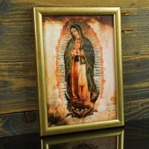 Golddruck Unsere Liebe Frau von Guadalupe – (A5 Format, Goldenrahmen) - Image 3