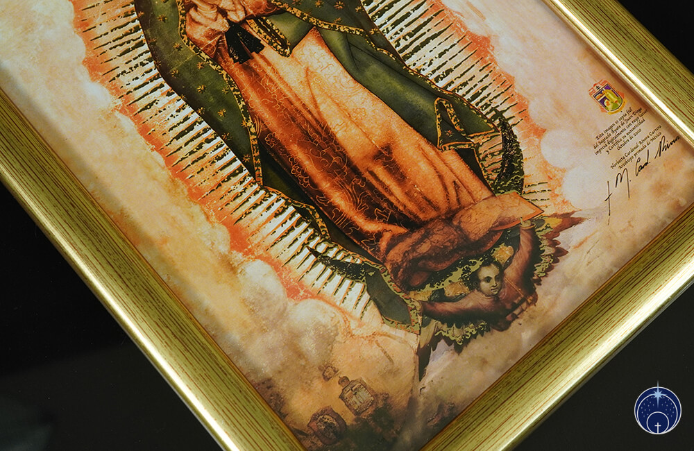 Golddruck Unsere Liebe Frau von Guadalupe – (A5 Format, Goldenrahmen) (9)