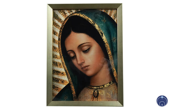 Unsere Liebe Frau von Guadalupe (Gesicht) + Golddruck + Goldrahmen (14)